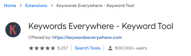 keywords everywhere关键词工具插件